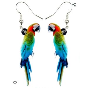 Acrylic Cute Macaw Parrot Bird Earrings Dangle